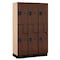 Salsbury Industries Wardrobe Locker, 45" W, 18" D, 76" H, (3) Wide, (6) Openings, Mahogany 27368MAH - alternate 1